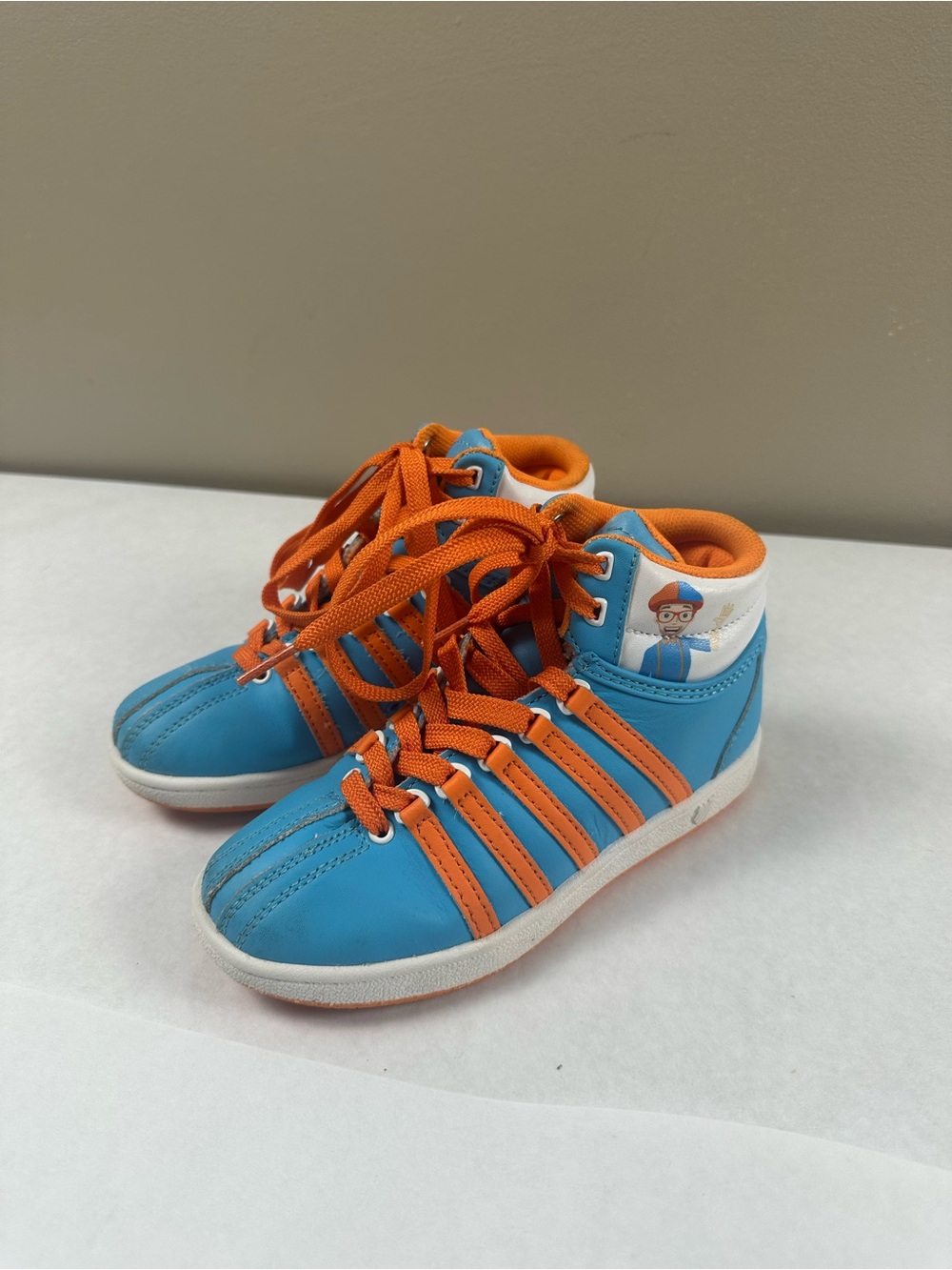 K-Swiss BLIPPI Kids Blue and Orange High-Top Sneakers